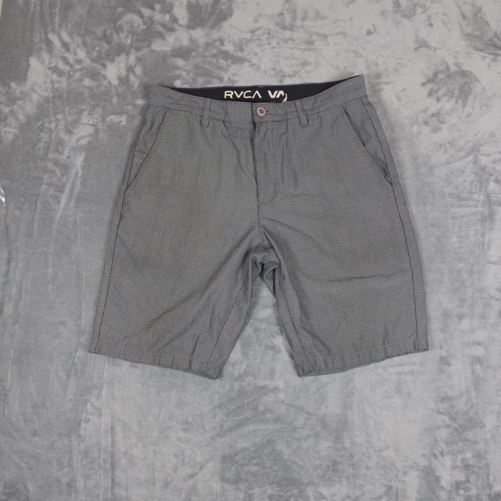 RVCA Hybrid Chino Shorts Men 31 Gray Plain 10"inseam Stretch
